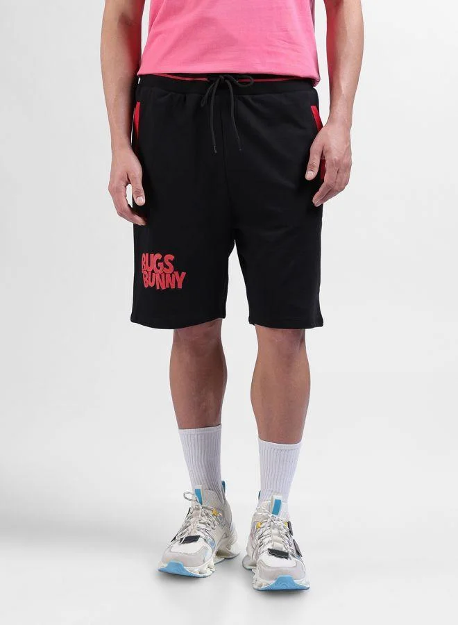 ذا انديان كراج كو Men Oversized Fit Bugs Bunny Printed Side Pocket Mid-Rise Shorts
